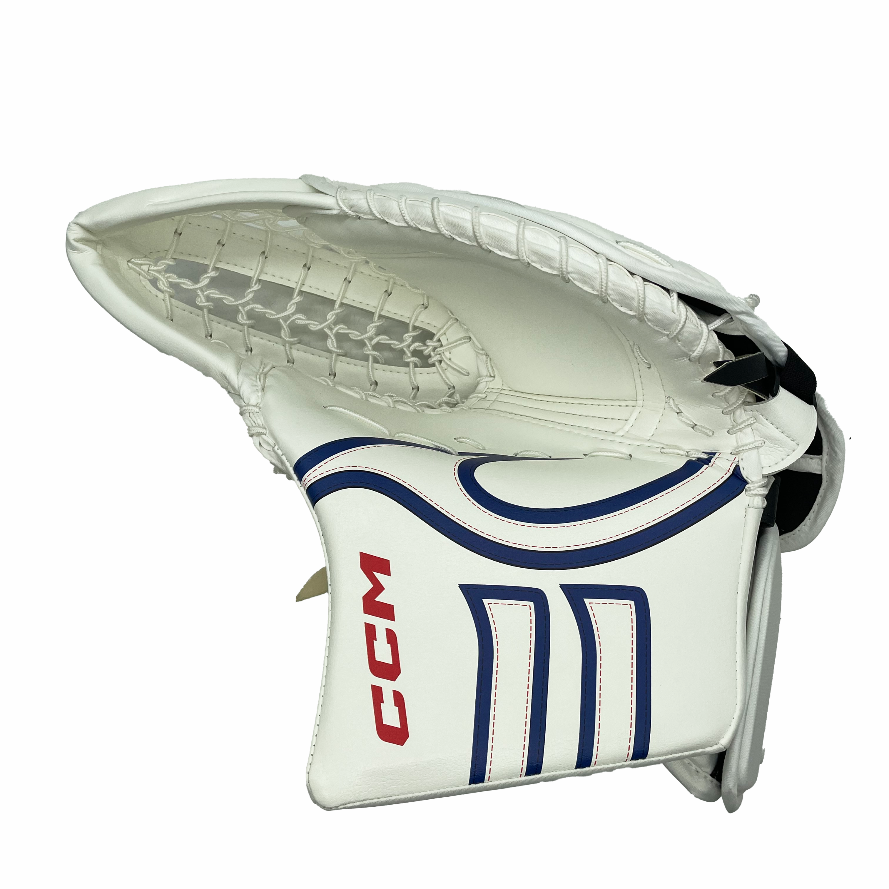 CCM Extreme Flex 6 - Gant de gardien de but Pro Stock (blanc/bleu)